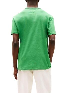T-shirt Tommy Jeans Badge verte pour homme