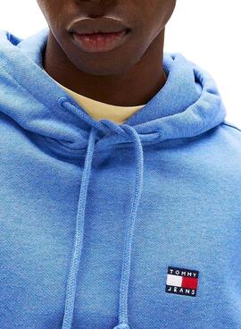 Sweat à capuche Tommy Jeans Badge bleu pour homme
