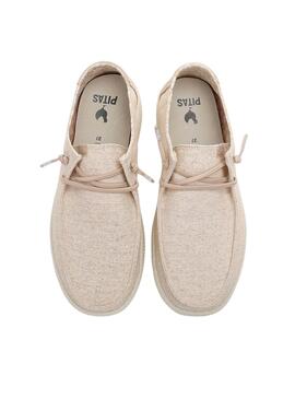 Chaussures Walkin Pitas Fira beige pour femme