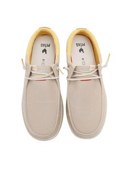 Chaussures Walkin Pitas Deck beige pour hommes.