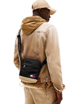 Sac besace Tommy Jeans Daily Reporter noir et beige