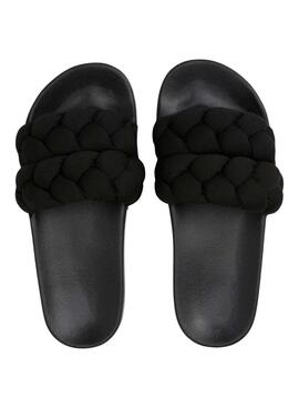 Sandales Tommy Jeans tressées noires pour femme