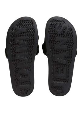 Sandales Tommy Jeans tressées noires pour femme