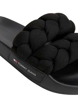 Sandales Tommy Jeans tressées noires pour femme