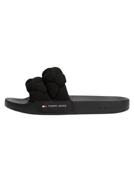 Sandales Tommy Jeans tressées noires pour femme