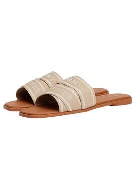 Sandales Tommy Hilfiger en toile beige pour femme