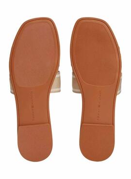 Sandales Tommy Hilfiger en toile beige pour femme