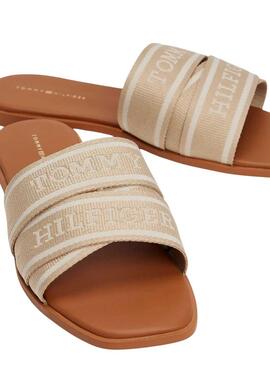 Sandales Tommy Hilfiger en toile beige pour femme