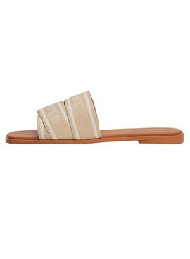 Sandales Tommy Hilfiger en toile beige pour femme