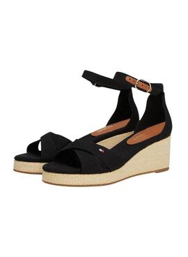 Sandales Tommy Hilfiger Flag Criss noir pour femme