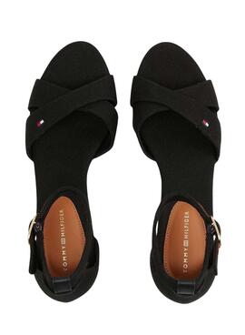 Sandales Tommy Hilfiger Flag Criss noir pour femme