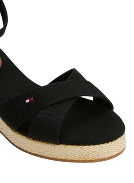 Sandales Tommy Hilfiger Flag Criss noir pour femme