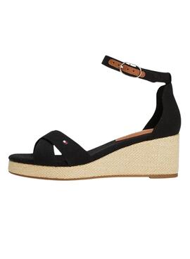 Sandales Tommy Hilfiger Flag Criss noir pour femme