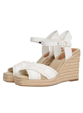 Sandales Tommy Hilfiger Monotype blanc pour femme