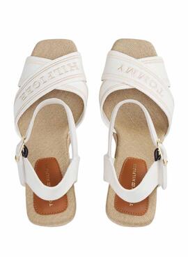 Sandales Tommy Hilfiger Monotype blanc pour femme