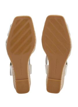 Sandales Tommy Hilfiger Monotype blanc pour femme