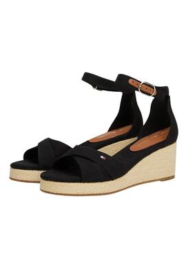 Sandales noires Tommy Hilfiger Espad pour femmes
