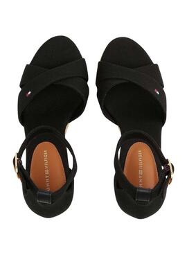 Sandales noires Tommy Hilfiger Espad pour femmes