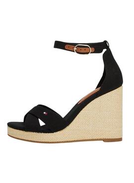 Sandales noires Tommy Hilfiger Espad pour femmes