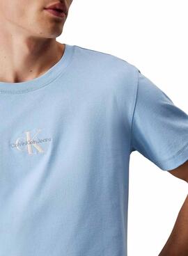 T-shirt Calvin Klein Jeans Monologue bleu pour homme