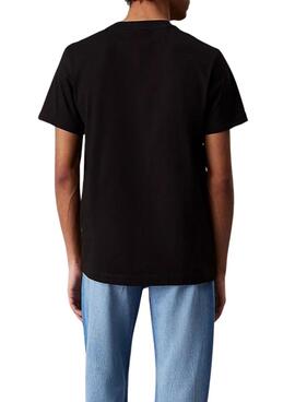 T-shirt Calvin Klein Jeans Woven Label noir pour homme.