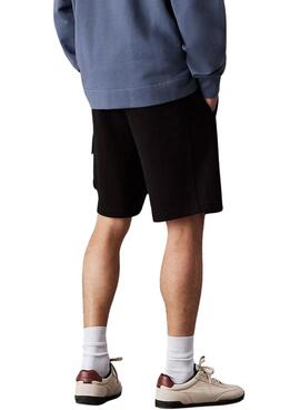 Bermudes étiquette tissée noir Calvin Klein Jeans pour hommes
