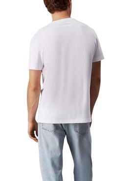 T-shirt Calvin Klein Jeans logo ombré blanc pour homme