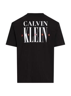 T-shirt Calvin Klein Jeans Serif noir pour homme