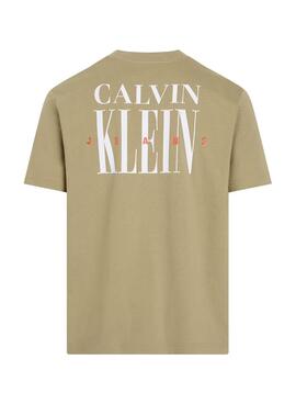 T-shirt Calvin Klein Jeans Serif beige pour homme
