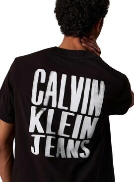 T-shirt Calvin Klein Jeans Painted noir pour homme