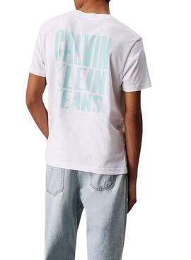 T-shirt Calvin Klein Jeans Painted blanc pour homme