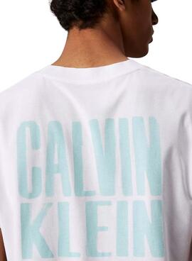 T-shirt Calvin Klein Jeans Painted blanc pour homme