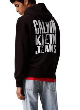 Sweat-shirt Calvin Klein Jeans Painted noir pour homme.