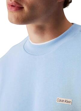 Sweat-shirt Calvin Klein Jeans Label bleu pour homme