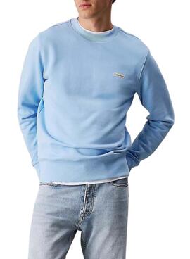 Sweat-shirt Calvin Klein Jeans Label bleu pour homme