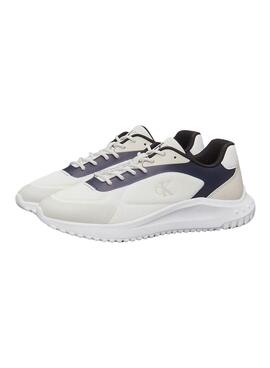 Chaussures Calvin Klein Jeans Eva Runner blanc et bleu pour homme