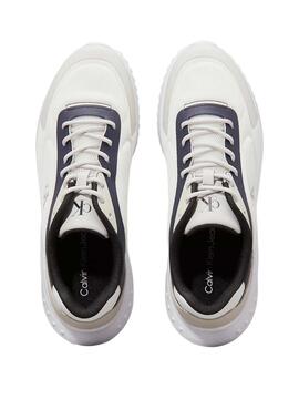Chaussures Calvin Klein Jeans Eva Runner blanc et bleu pour homme