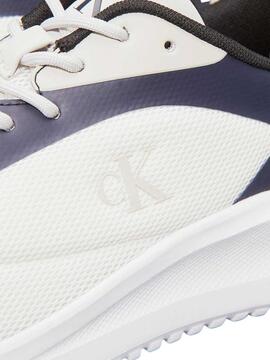 Chaussures Calvin Klein Jeans Eva Runner blanc et bleu pour homme