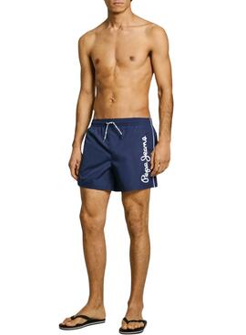 Maillot de bain Pepe Jeans Logo bleu marine pour homme