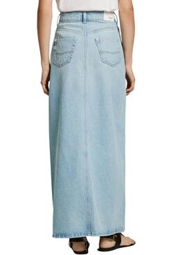 Jupe Pepe Jeans Stud en denim clair pour femme.