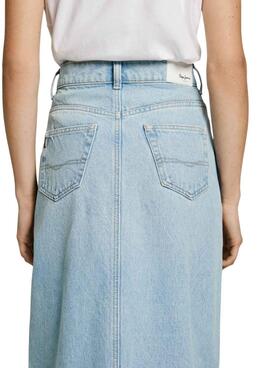 Jupe Pepe Jeans Stud en denim clair pour femme.