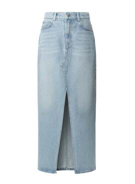 Jupe Pepe Jeans Stud en denim clair pour femme.
