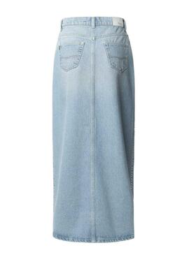 Jupe Pepe Jeans Stud en denim clair pour femme.