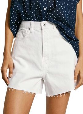 Shorts Pepe Jeans A-Line blanc pour femme