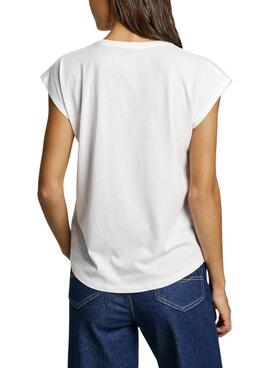 T-shirt Pepe Jeans Blooma blanche pour femme