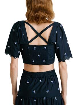 Top Pepe Jeans Energy bleu marine pour femme