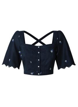 Top Pepe Jeans Energy bleu marine pour femme