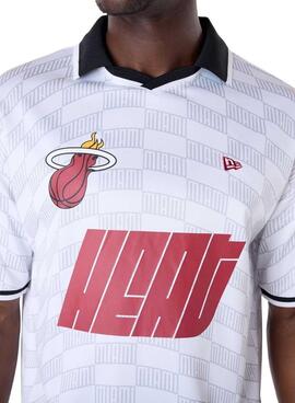 Maillot New Era Miami Heat NBA Football blanc pour homme