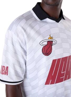 Maillot New Era Miami Heat NBA Football blanc pour homme