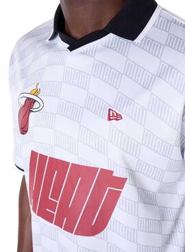 Maillot New Era Miami Heat NBA Football blanc pour homme